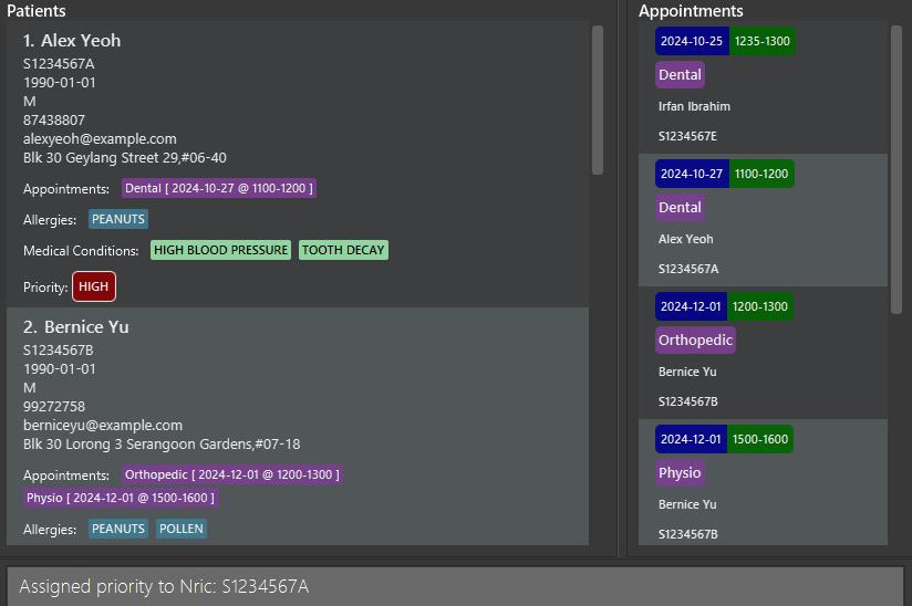 result for setPriority command example